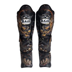 RAJA BOXING Fancy Shinguards GoldDragon close-up