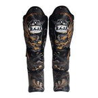 RAJA BOXING Fancy Shinguards GoldDragon close-up