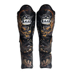 RAJA BOXING Fancy Shinguards GoldDragon side view