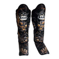 RAJA BOXING Fancy Shinguards GoldDragon front view