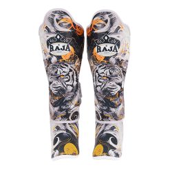 Raja Boxing Fancy Shinguards WhiteTiger, side view