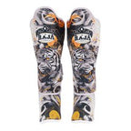 Raja Boxing Fancy Shinguards WhiteTiger, side view