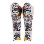 Raja Boxing Fancy Shinguards WhiteTiger, side view