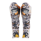 Raja Boxing Fancy Shinguards WhiteTiger, side view