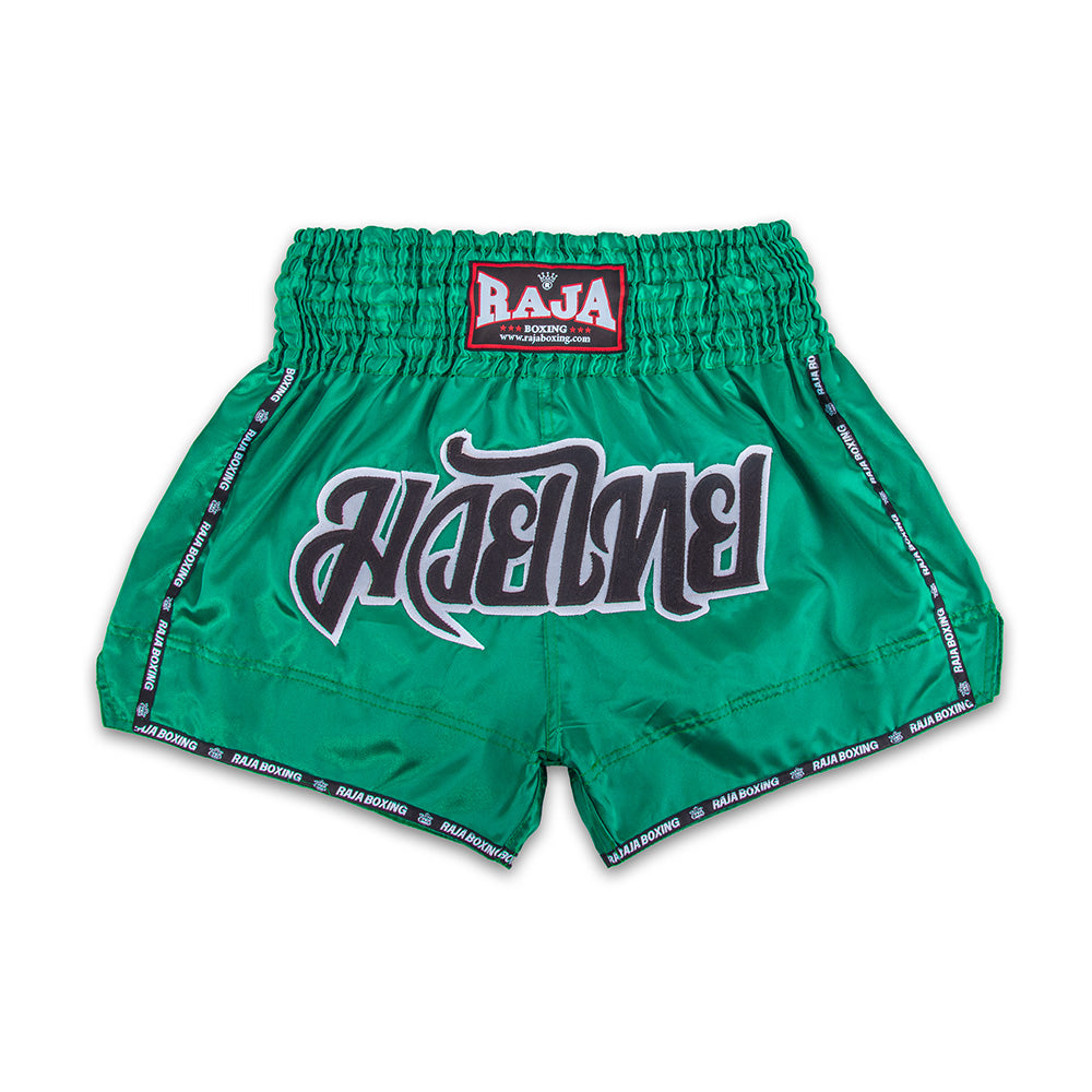 Raja Boxing RTB29-1 Muay Thai Shorts in green, full view