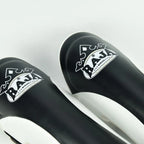 Close-up of Raja Boxing Shin Guards showing padding and stitching detail