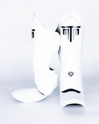 MTM Sport VX Shin Guards in white, angled view