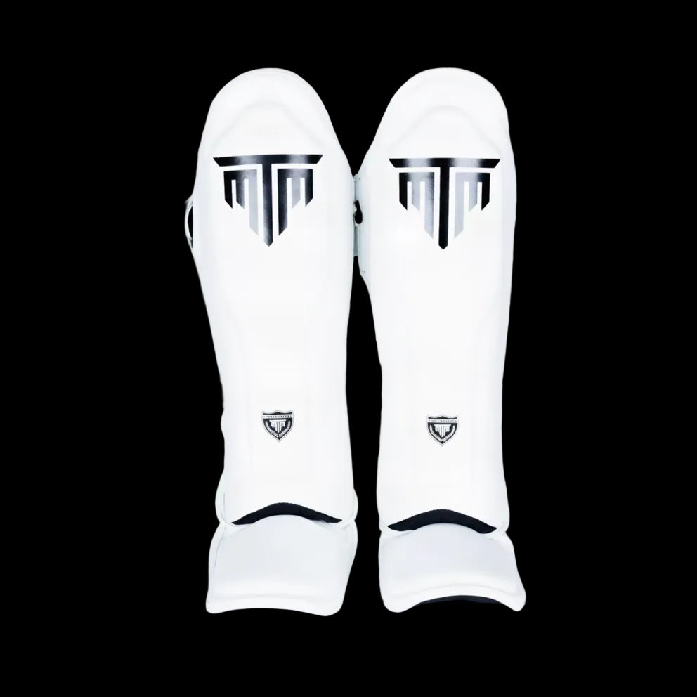 MTM Sport VX Shin Guards in white, front view