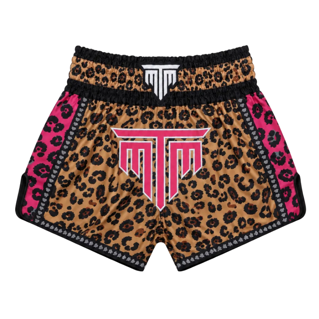 MTM Wildheart Muay Thai Shorts in Cheetah Pink