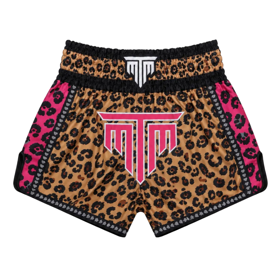 MTM Wildheart Muay Thai Shorts in Cheetah Pink