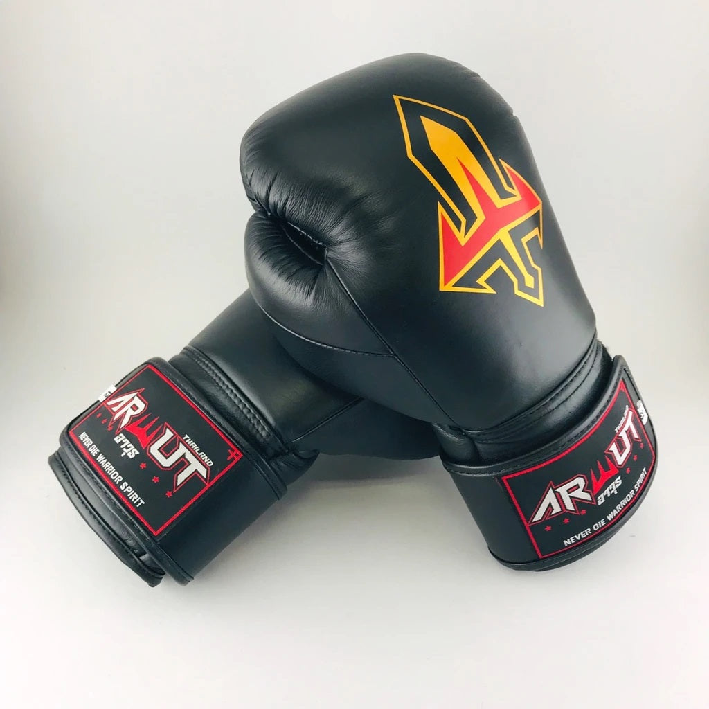 Arwut Black Edition Muay Thai Boxing Gloves BG2 - Black - 8-16 oz | Muay Thai Gear