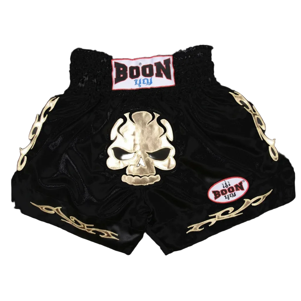 BOON Sport Black Skull Muay Thai Shorts