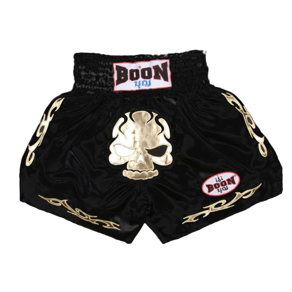 BOON Sport Black Skull Muay Thai Shorts