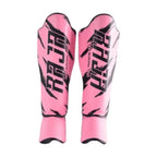 Raja Boxing RGV-1-3 Shin Guards in purple, side view