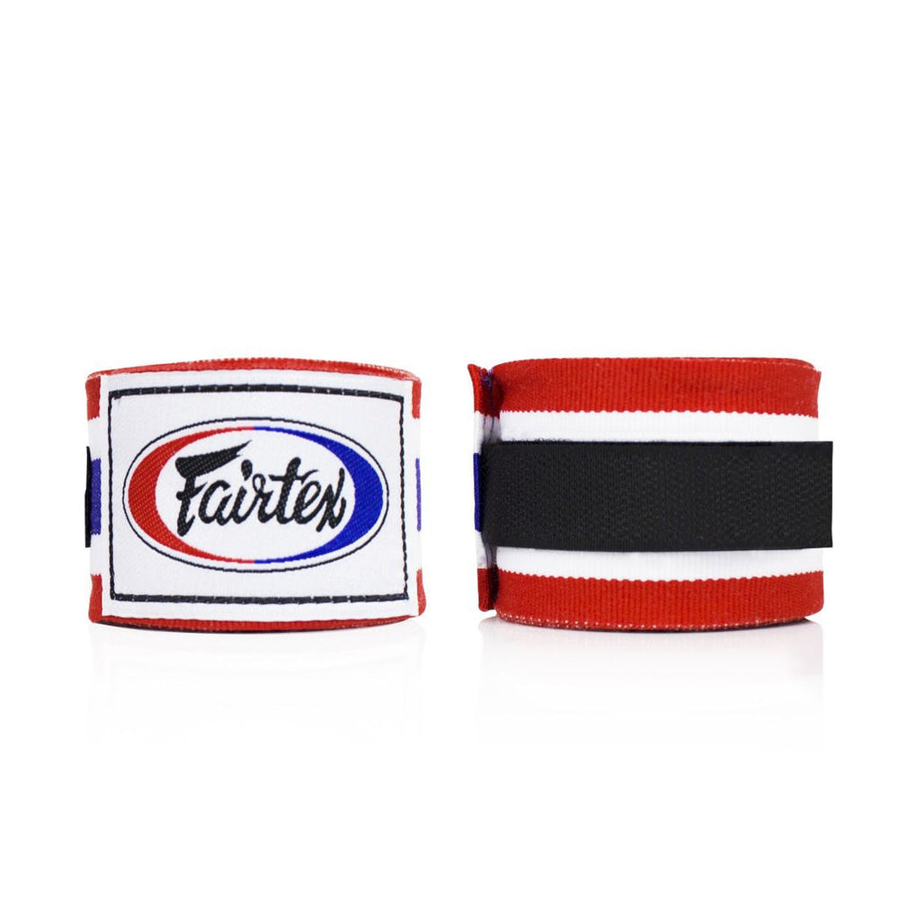 Fairtex HW2 hand wraps in red, white and blue Thai flag colours