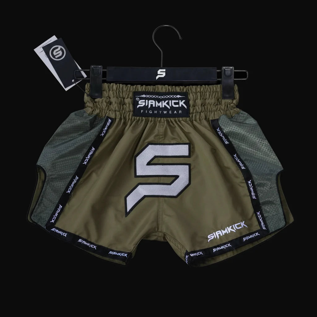 Siamkick Tactical Green Kids Muay Thai Shorts