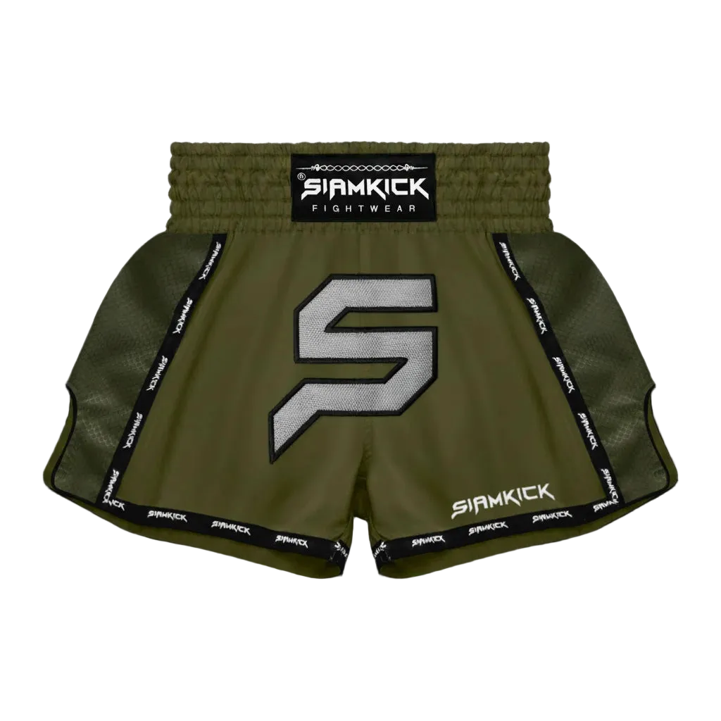 Siamkick Tactical Green Kids Muay Thai Shorts